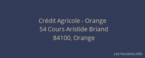Cr&eacute;dit Agricole - Orange