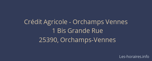 Crédit Agricole - Orchamps Vennes