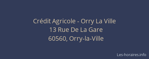 Crédit Agricole - Orry La Ville