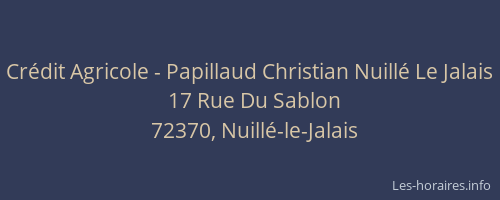 Crédit Agricole - Papillaud Christian Nuillé Le Jalais