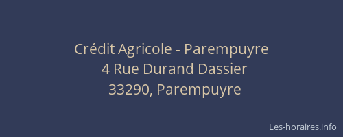 Crédit Agricole - Parempuyre