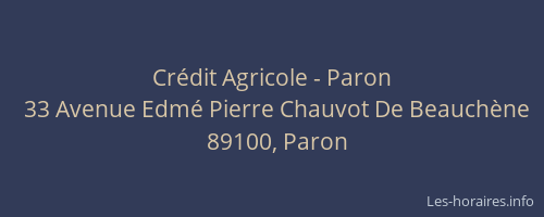 Crédit Agricole - Paron