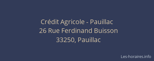 Crédit Agricole - Pauillac