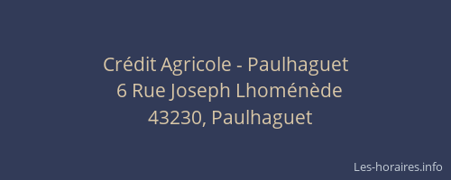 Cr&eacute;dit Agricole - Paulhaguet