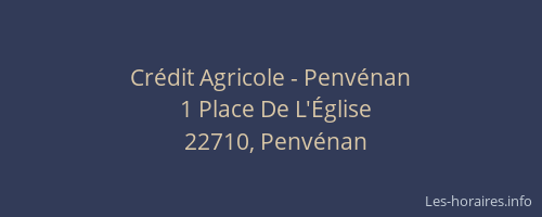 Cr&eacute;dit Agricole - Penv&eacute;nan