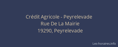Crédit Agricole - Peyrelevade