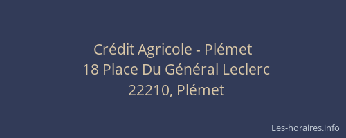 Cr&eacute;dit Agricole - Pl&eacute;met
