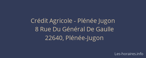 Cr&eacute;dit Agricole - Pl&eacute;n&eacute;e Jugon