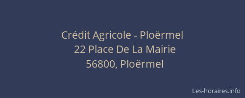 Cr&eacute;dit Agricole - Plo&euml;rmel