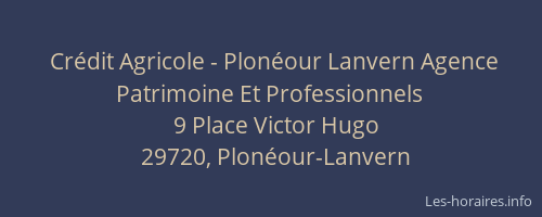 Crédit Agricole - Plonéour Lanvern Agence Patrimoine Et Professionnels