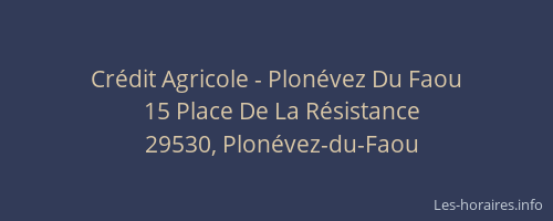 Cr&eacute;dit Agricole - Plon&eacute;vez Du Faou