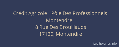 Cr&eacute;dit Agricole - P&ocirc;le Des Professionnels Montendre