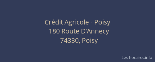 Cr&eacute;dit Agricole - Poisy