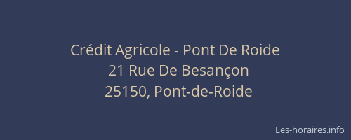 Crédit Agricole - Pont De Roide