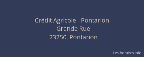 Crédit Agricole - Pontarion