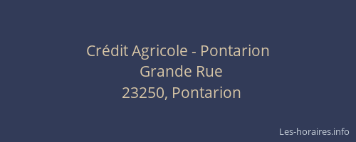 Cr&eacute;dit Agricole - Pontarion