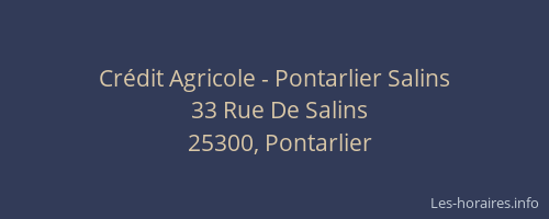 Crédit Agricole - Pontarlier Salins