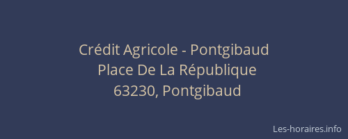 Crédit Agricole - Pontgibaud