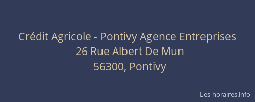 Cr&eacute;dit Agricole - Pontivy Agence Entreprises