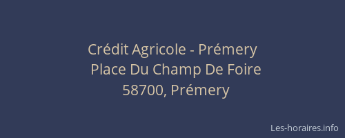 Cr&eacute;dit Agricole - Pr&eacute;mery