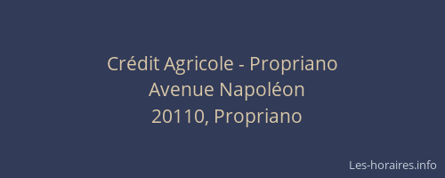 Cr&eacute;dit Agricole - Propriano
