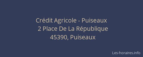 Cr&eacute;dit Agricole - Puiseaux