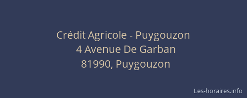 Crédit Agricole - Puygouzon