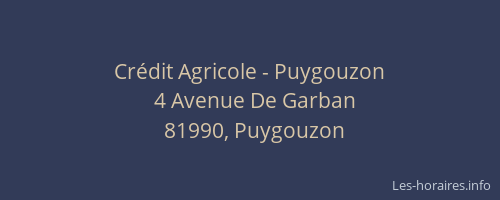 Cr&eacute;dit Agricole - Puygouzon