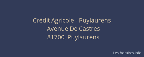 Cr&eacute;dit Agricole - Puylaurens