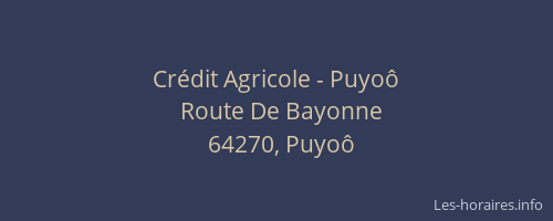 Crédit Agricole - Puyoô