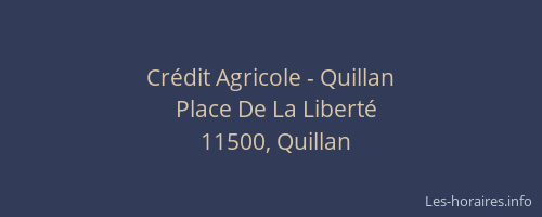 Cr&eacute;dit Agricole - Quillan