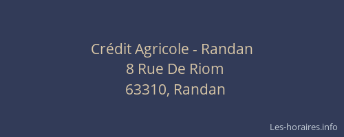 Crédit Agricole - Randan