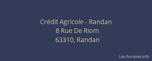 Cr&eacute;dit Agricole - Randan