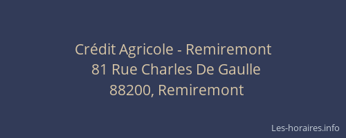 Cr&eacute;dit Agricole - Remiremont