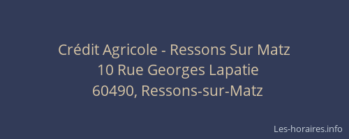 Cr&eacute;dit Agricole - Ressons Sur Matz