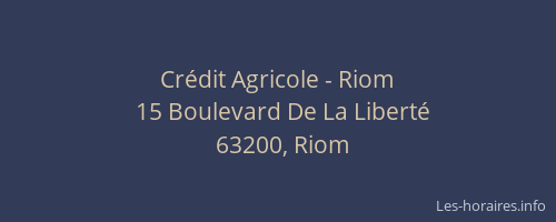 Cr&eacute;dit Agricole - Riom