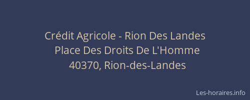 Crédit Agricole - Rion Des Landes