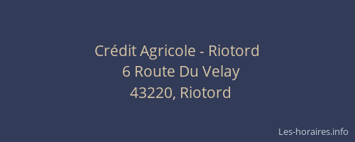 Crédit Agricole - Riotord