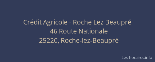 Cr&eacute;dit Agricole - Roche Lez Beaupr&eacute;