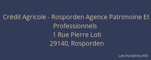 Cr&eacute;dit Agricole - Rosporden Agence Patrimoine Et Professionnels