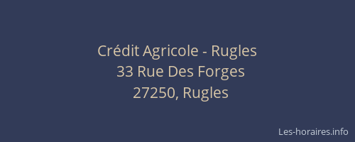 Crédit Agricole - Rugles