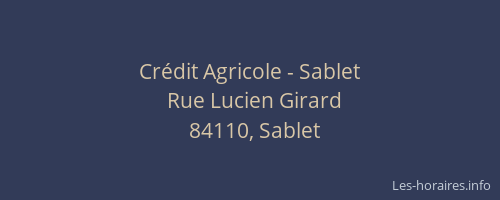 Cr&eacute;dit Agricole - Sablet