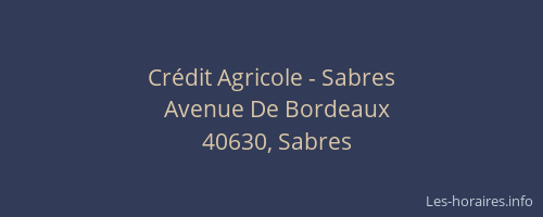 Crédit Agricole - Sabres
