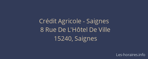 Crédit Agricole - Saignes