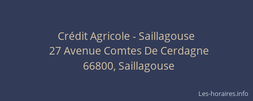 Cr&eacute;dit Agricole - Saillagouse
