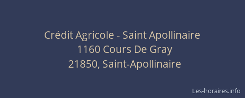 Cr&eacute;dit Agricole - Saint Apollinaire