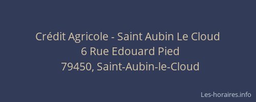 Crédit Agricole - Saint Aubin Le Cloud
