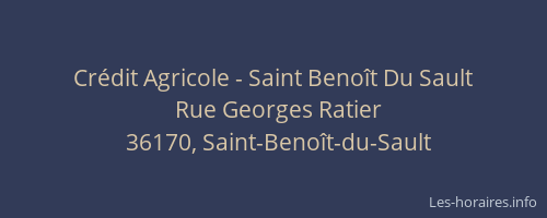 Crédit Agricole - Saint Benoît Du Sault