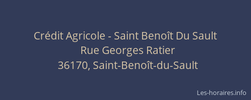 Cr&eacute;dit Agricole - Saint Beno&icirc;t Du Sault