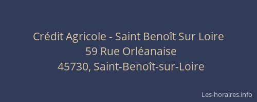 Cr&eacute;dit Agricole - Saint Beno&icirc;t Sur Loire
